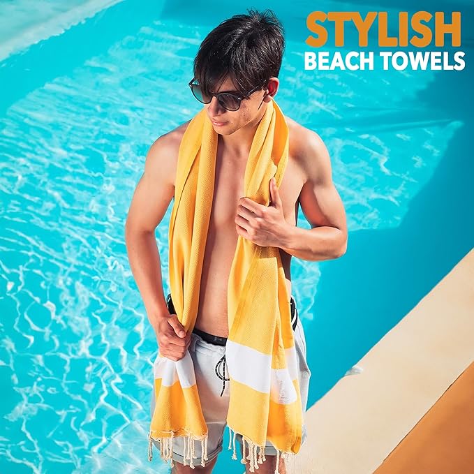 100% Cotton Turkish Peshtemal Towel – Lightweight, Quick-Dry, Highly Absorbent – Beach, Bath, Travel – Diamond Pattern (Turquoise)