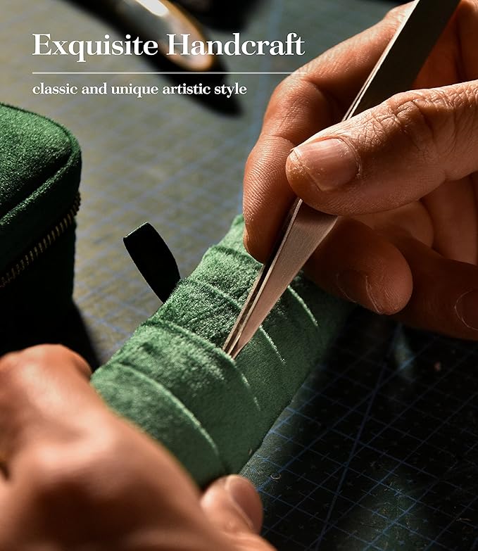 TAIMY Plush Velvet Travel Jewelry Box, Round Mini Travel Jewelry Case for Women Girls, Portable Mini Jewelry Travel Organizer Boxes for Rings Earrings Necklaces Bracelets(Ocean Blue)