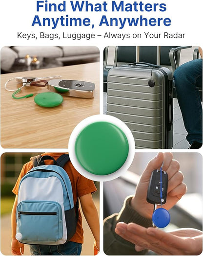 Air Tags Tracker 4 Pack:Bluetooth Item Finder Works with Apple Find My, iOS Only – Key Finder, Pet Tracker, Luggage Locator, Wallet & Backpack Tag – Replaceable Battery (Coastal Mix Pack)
