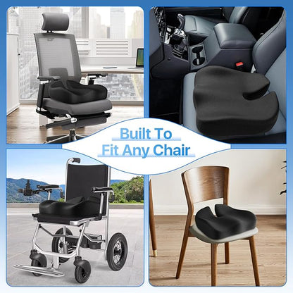 Seat Cushion, Extra Large Memory Foam Cushion for Office Chair Cushions, Ergonomic Cushions Pad Pillow for Pressure Relief Sciatica & Pain Relief for Long Sitting