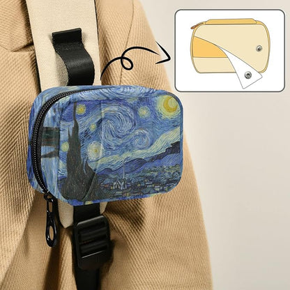 Pill Organizer Box Case Container Weekly Travel Daily 7 Day Pill Dispenser Sorter Vitamin Holder Medication Medicine Organizer Pill Case for Purse Small Compact Portable Cute Vangogh Star Sky