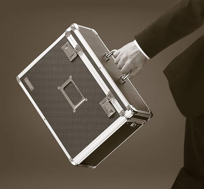 Vaultz File Organizer Storage Box - 14 x 7.25 x 12 Inch Legal Size, Portable Locking Storage Totes with Dual Combination Locks for Filing Office Documents - Black