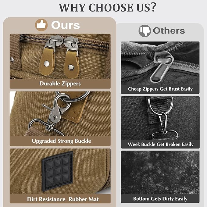 Gonex Canvas Duffle Bag for Travel 60L Duffel Overnight Weekend Bag(Coffee)