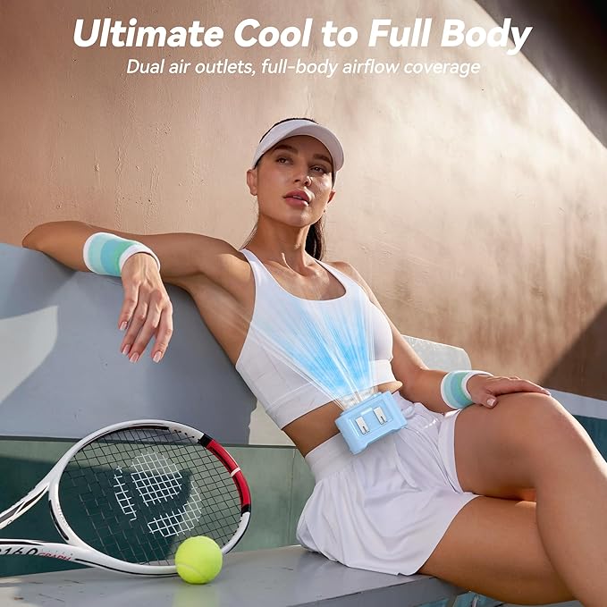 AMACOOL 14500mAh Portable Waist Fan, Strong Wind Power for Full Body Cooling Shirt Fan, 5 Speed Wearable Belt Clip on Fans, Battery Operated Personal Neck Fans for Outdoor Work Camping Travel