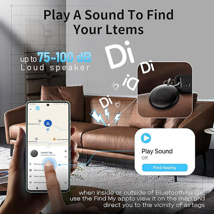 2025 Air Tracker Tags-4 Pack Item Locator for Android & iOS Bluetooth Tracker，Key Finders, Smart Tags Work with Apple Find My & Google's Find Hub for Luggage, Backpack, Suitcases,etc.