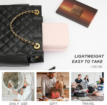 Travel Jewelry Case Small Jewelry Organizer, Portable Jewelry Case Small Travel Jewelry Box for Women, Christmas Gift for Women Girls, Pink C