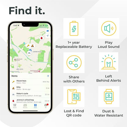 Roam Smart Tracker | Eco-Friendly Travel Tracker with Built-in Elastic Strap | QR Lost & Found, Global Find My Network | Replaceable Battery | No Extra App or Subscription Needed | 2-Pack, Green