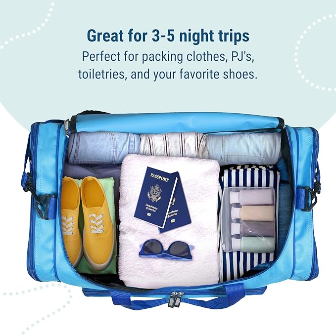 Wildkin Kids Weekender Duffel Bag – Carry-On Size for School, Travel, & Sleepovers