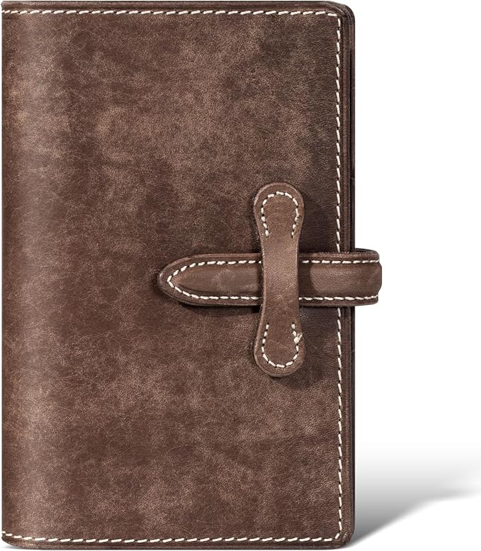 Leather Passport Holder for Travel Women Men, RFID Blocking Card Slot, Top-Grain leather with Magic Buckle, Boarding Pass Pocket,Retro Passport Wallet,khaki