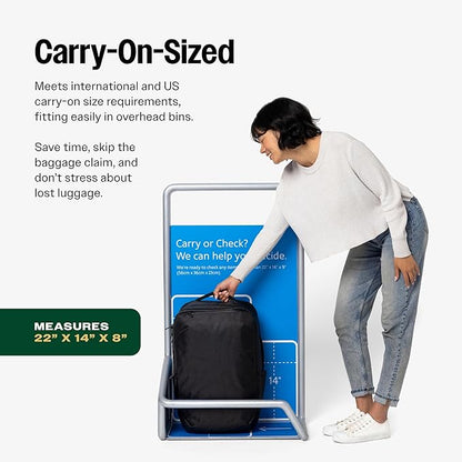 Tortuga 40L Travel Backpack Pro, Black - Large Carry-On Travel Backpack for Men and Women - Durable, Comfortable, Easy to Pack, Airline-Approved Bag with Laptop Compartment