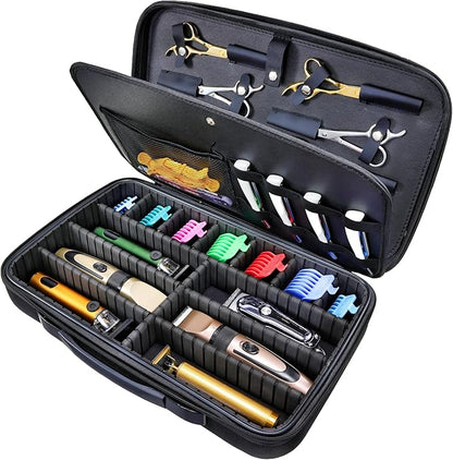 Barber Clippers Case for Travel, 17-inch X-Large Hair Cutting Supplies Bag for Groomer, Trimmer Razor Storage Case for Men, Pet Grooming Kits Organizer for Ufree/for Wahl/for Andis - Black