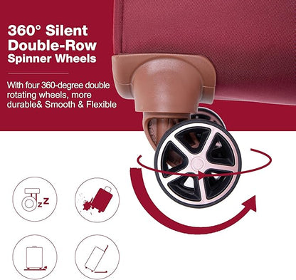 Travelhouse Luggage Set, Softside Suitcase 4-Piece (16/20/24/28), Expandable Lightweight Luggage Sets with Duffel Travel Bag,Suitcase with Double Spinner Wheels