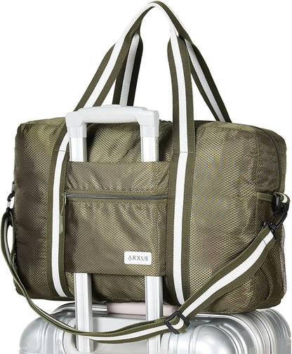 Arxus Foldable Tote Bag for Travel Expandable Lightweight Carry On Luggage 22L Packable Duffle Bag for Traveling