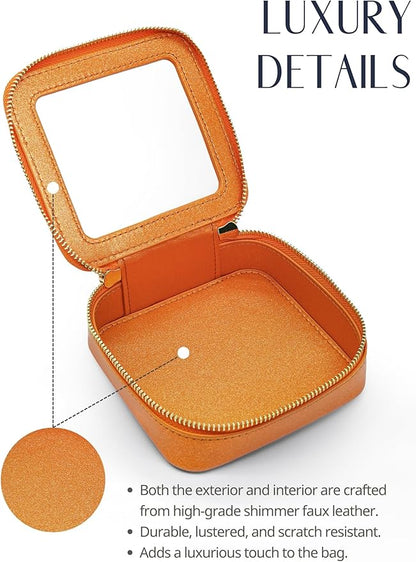 Popvibe Clear Makeup Bag Travel Cosmetic Case Transparent Toiletry Bag with Zipper, Portable Make Up Organizer Traveling Compact Car Bag for Essentials