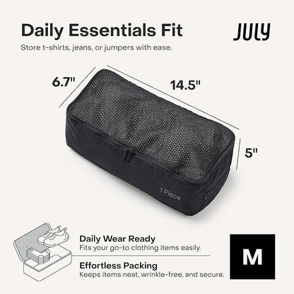 Packing Cells - 4 Set Packing Cubes Luggage Organizer Bags (S, M, 2 x L), Must-Have Suitcase Organizer for Travel, Road Trip & Camping Accessories, Stain-proof, Washable, 3 Sizes - Charcoal