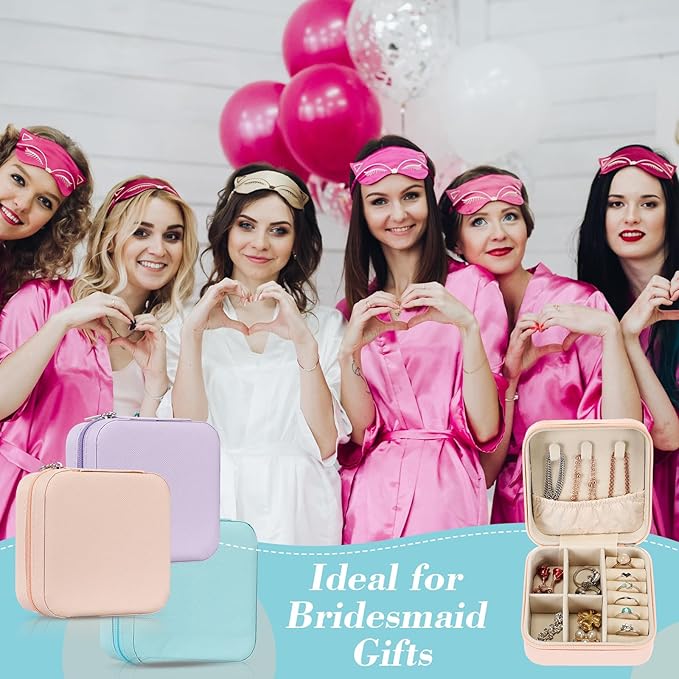 Batiyeer 50 Pcs Small Jewelry Travel Case Bulk Mini Jewelry Box Wedding Bridesmaid Proposal Return Gift for Pooja(Pink Purple Blue)