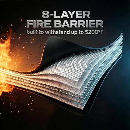 FIRESHIELD PRO 5200°F Fireproof Document Box with Lock – Portable Water Resistant File Organizer for Hanging/Legal Folders – Safe Storage for Home, Office or Travel – Black, Size: 16.1" x 12.9" x 11"