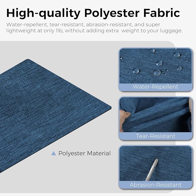 Fmeida 65L Duffle Bag with Shoes Compartment, Foldable Travel Duffel Bags for Men Women, Large Packable Travel Bag Water Repellent & Tear Resistant (Blue)