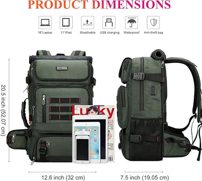 WITZMAN Carry on Travel Backpack for Men Women Airline Approved Convertible Nylon Duffle Backpack Luggage Bag (B682 Army Green)