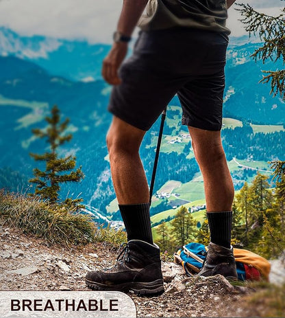 BULLIANT Compression Socks for Men 6Pairs, Athletic Crew Socks Cushioned For Men Sports Running-Arch Support