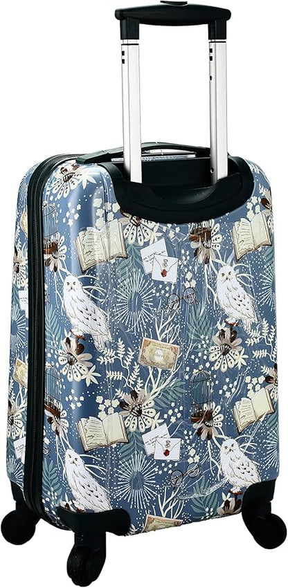 Bioworld Harry Potter Hedwig 20 Inch Blue Carry-on Luggage with rolling wheels
