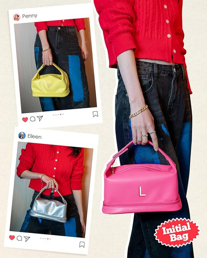 Gifts for Women 40s, Personalized Makeup Bag with Handle, Gift for Travel Lover Cosmetic Bag with Makeup Brush Organizer, Cute Cosmetic Pouch for Women, Gifts for Friends Female Niece