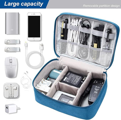 SELLYFELLY Electronics Organizer Travel Universal Cable Organizer Bag Waterproof Electronics Accessories Storage Cases for Cable, Charger, Phone, USB, SD Card, Hard Drives, Power Bank, Cords