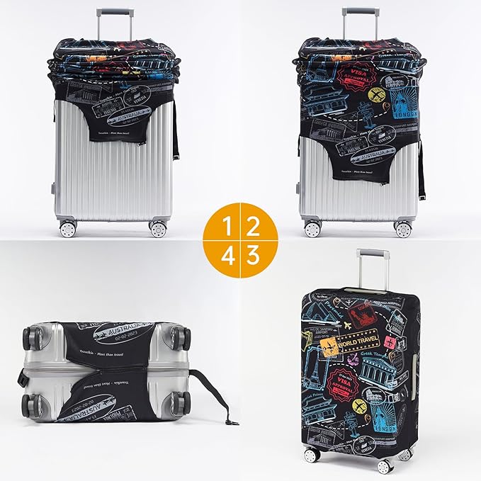 Travelkin Luggage Covers For Suitcase Tsa Approved,Suitcase Cover Protector Fit 18-32 Inch Luggage