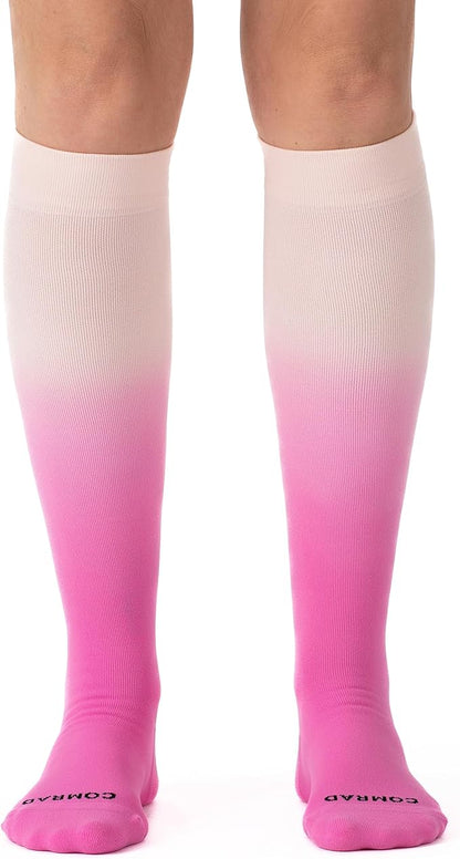 Comrad Nylon Knee High Socks - 15-20mmHg Graduated Compression Socks - Soft & Breathable Support Unisex Socks