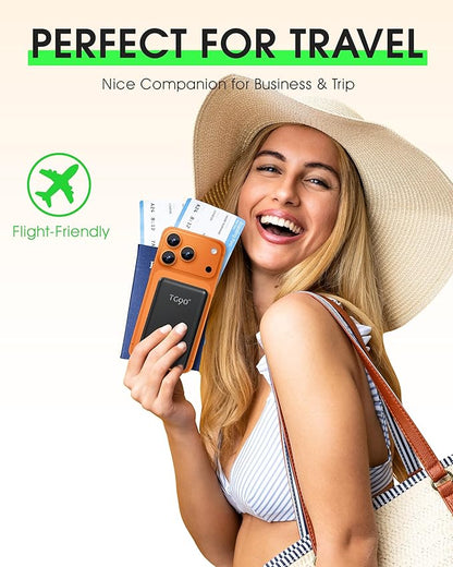 TG90° 2 Pack 5000mAh Portable Charger,Mini Power Bank Built-in Foldable AC Plug and Cables,Pocket Size USB C External Battery Pack Compatible with iPhone 17 16 15 14 Samsung Google iPad,Black & Pink