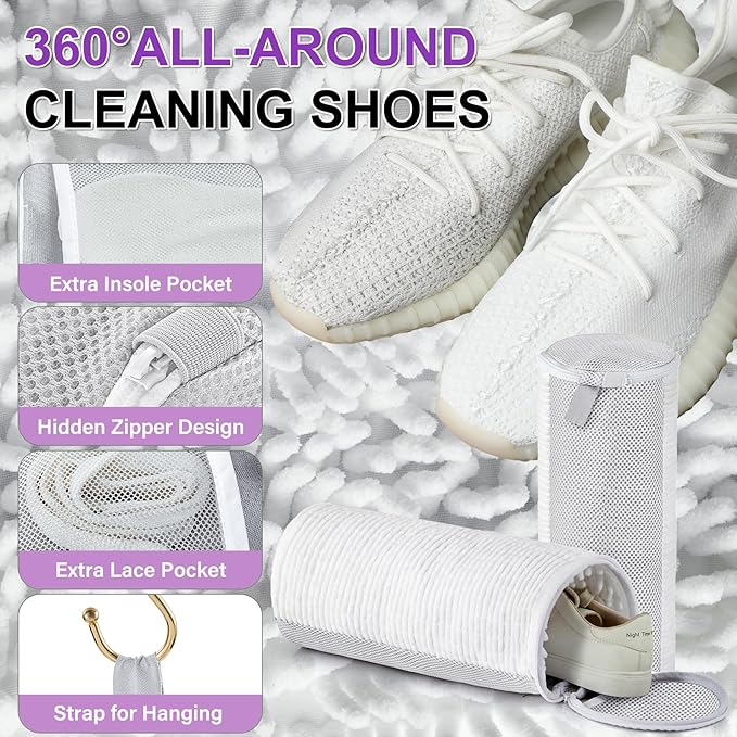 14 Pcs Mesh Laundry Bags for delicates, Hat Washer Cage, Laundry Mesh Wash Bags, Shoe Washing Machine Bag, Silicone Lingerie Bags for Washing Delicates, Laundry Detergent Cup Holder, Shoe Dryer Bag