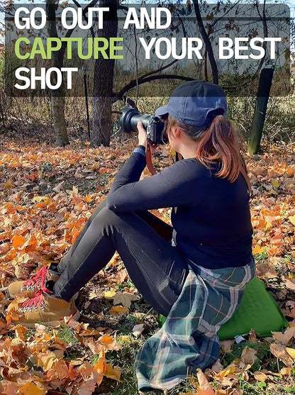 Whispering Winds Inflatable Seat Cushion - Comfortable Blow-up Foam Pad for Airplane, Travel, Stadium, Outdoors, Camping, Car & More