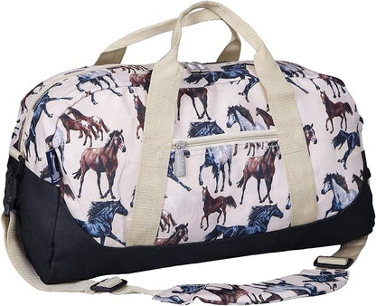 Wildkin Kids Overnighter Duffel Bag – Carry-On Size, Ideal for School & Sleepovers – Horse Dreams