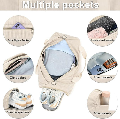 BLUBOON Duffle Bag Girls Kids Cute Gym Bag with Shoes Compartment & Wet Separation Waterproof Sports Overnight Travel Bag