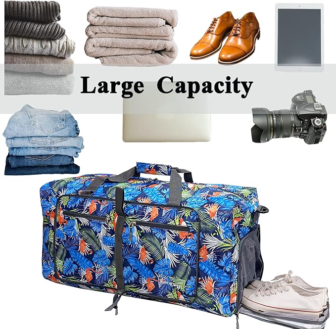 Woogwin Travel Duffel Bag Large Foldable Waterproof Overnight Bag for Beach Swim Bags Pool Sports Gym