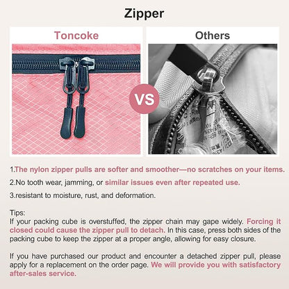 8-Piece Packing Cubes for Travel, Mesh Luggage Organizers with Shoe Bag, Toiletry Bag, Laundry Pouches, 4 Sizes (XL/L/M/S) for Suitcase Organization, Men Women Kids, Pink