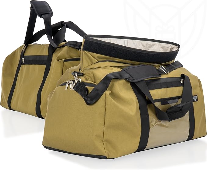 Xtreme Sight Line ~ Xecutive Transport Faraday Duffel Bag for Military Use ~ MOLLE System ~ Computer Towers and Other Large Electronics ~ Data Security ~ Tracking/Hacking Defense ~ Coyote Brown