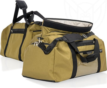 Xtreme Sight Line ~ Xecutive Transport Faraday Duffel Bag for Military Use ~ MOLLE System ~ Computer Towers and Other Large Electronics ~ Data Security ~ Tracking/Hacking Defense ~ Coyote Brown