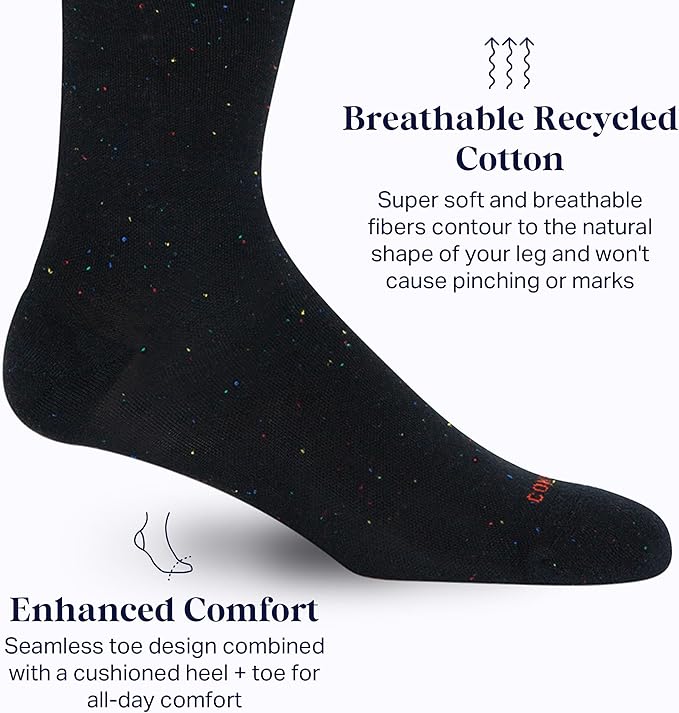 Comrad Nylon Knee High Socks - 15-20mmHg Graduated Compression Socks - Soft & Breathable Support Unisex Socks