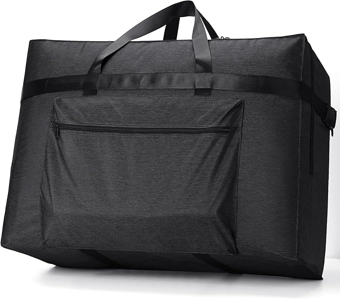 SUNUP Large Duffle Bag for Travel, 80L Foldable Travel Duffel Bag for Men Women, Waterproof Overnight Weekender Moving Storage Bags, Black