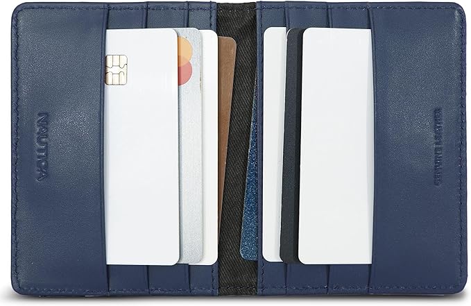 Nautica Men's Slim Wallet | Card Case | RFID Blocking | ID Window | Minimalist | Lightweight | Genuine Leather