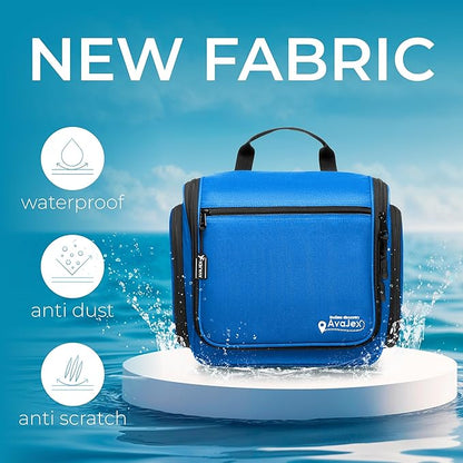 Travel Toiletry Bag for Men and Women - (10.6”x10.6”x3.2”) Large Hanging Toiletry Organizer - Waterproof Hygiene Bag with Metal XXL Swivel Hook, with Sturdy Zippers and 19 Compartments for Toiletries