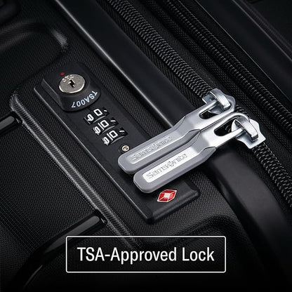 Samsonite Freeform 24-Inch Medium Luggage with Dual 360° Spinner Wheels - Checked Suitcase - TSA Lock, Airline-Approved - Durable Polypropylene Expandable Hardshell for Lightweight Travel - Black