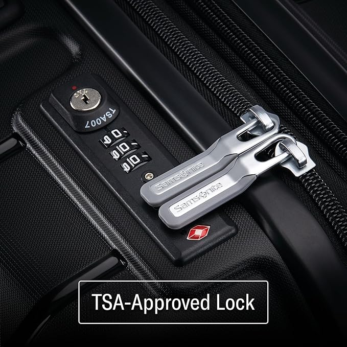 Samsonite Freeform Large Checked Luggage with Dual 360° Spinner Wheels - TSA Lock, Airline-Approved - Lightweight Durable Polypropylene Expandable Hardshell - Light Grey