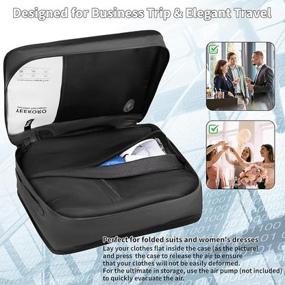 Compression Packing Cubes, Vacuum Bags for Business Trip, Professional IPX8 Reusable Travel Packing Cubes for 20 inch Suitcases, Organizer Bags for Luggage for Women & Men(2 pack, with Pump)