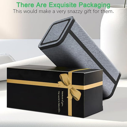 7-Day AM/PM Pill Organizer with Scratch-Resistant Leather Case - Portable Weekly Travel Medicine Box with Detachable Daily Pods & Privacy Design (Silver Black)