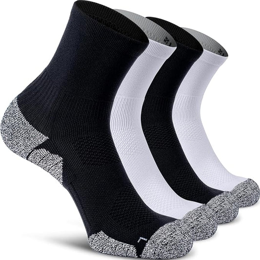 CWVLC Compression Athletic Quarter Socks Cushioned for Men Women