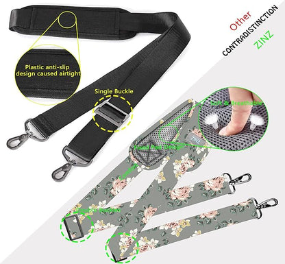 ZINZ 79 inch Shoulder Strap, Extra-thick Fixed Cushion Pad and Dual Clasps Universal Replacement Strap with Metal Swivel Hooks for Laptop Bags, Luggage Bags, Camera, Crossbody (200cm,Light Rose)