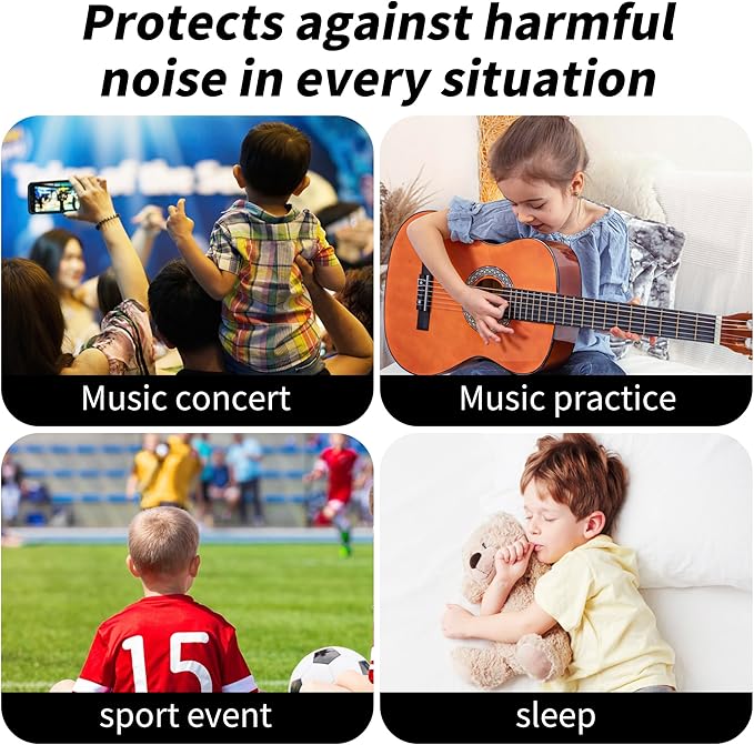 WUTAN Kids Ear Plugs (6-12yrs) & Ear Plugs for Adults with Small Ear Canals, Reusable Noise Reduction Earplugs for Sleep, Focus, Airplane, Concerts, Sports Events, Sleeping, 33dB Noise Cancelling