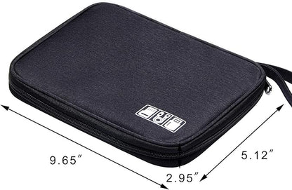 SELLYFELLY Travel Electronics Organizer Portable Cable Organizer Bag for Storage Electronic Accessories Case for Cord,Phone,Charger,Flash Drive (Black)
